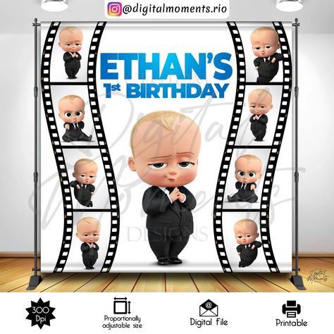 Boss Baby custom backdrop. Transform your event into an unforgettable masterpiece with our custom digital designs, ready to print! 🎨✨ From stunning backdrops to elegant invitations, we bring your vision to life with creativity and precision. Swipe to see samples of our latest creations and elevate your event today! ✨ #digitalmomentsrio #CustomDesigns #EventDecor #DigitalArt #PrintReady The Boss Baby, Print Labels, Backdrop Design, Boss Baby, Custom Backdrop, Elegant Invitations, The Boss, Printing Labels, Design Digital