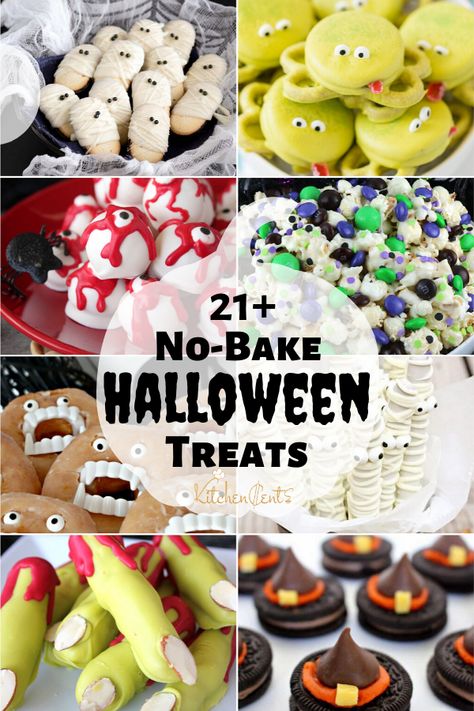 Halloween Desert Ideas Easy, East Halloween Treats, Halloween Baking With Kids, Halloween Finger Food Desserts, Easy Halloween Baking For Kids, Quick Easy Halloween Snacks, Fun Halloween Desserts Easy, Halloween Snacks For Kids Party School, Halloween Kid Desserts