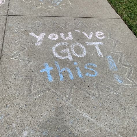 Inspiring chalk messages for teachers and kids. #inspire #kids Sidewalk Chalk Encouragement, Sidewalk Chalk Affirmations, Chalk Motivation Quotes, Sidewalk Chalk Quotes, Encouraging Sidewalk Chalk Art, Positive Chalk Messages, Sidewalk Chalk Messages, Chalk Messages, Positive Sidewalk Chalk Messages