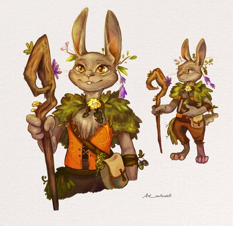 ArtStation - DnD Character Design _ Harengon Druid, Andrea Segura López Harengon Druid, Dnd Character Design, Dnd Druid, Pathfinder Character, Dnd Races, Dnd Art, D&d Dungeons And Dragons, Game Character Design, Dnd Characters