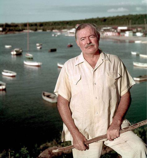 Ernest Hemingway in front of the harbor at Cojimar, the setting for The Old Man and the Sea. Ernest Hemingway Pictures, Ernst Hemingway, Hemingway Quotes, Alfred Eisenstaedt, Harper Lee, Charlotte Bronte, Story Writer, Louisa May Alcott, Sentence Structure