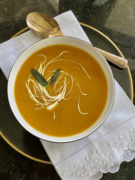 Thomas Keller’s Butternut Soup with Brown Butter, Sage and Nutmeg Creme Fraiche – Shredded Sprout Soup With Creme Fraiche, Butternut Soup, Thomas Keller, Squash Soup, Butternut Squash Soup, Roasted Butternut, Brown Butter, Stick Of Butter, Main Meals