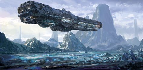 https://www.artstation.com/artwork/A6kdW Colony Ship, Sci Fi Ship, Sci Fi Spaceships, Space Ship Concept Art, Starship Concept, Starship Design, Sci Fi Ships, Space Fantasy, Spaceship Art