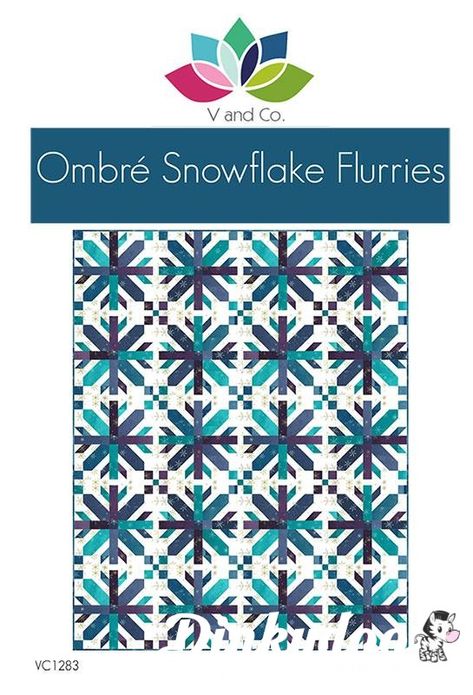 Ombre Flurries - Snowflake Flurries Quilt Pattern - V & Co - Moda Ombre Quilt Pattern, Ombre Quilt, Throw Quilt Pattern, Fun Quilt, Quilter Gifts, Table Quilts, Precut Fabric, Fabric Remnants, Quilted Pillow