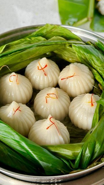 Omkar Pawar on Instagram: "Ukadiche Modak🥥🥟🤤. Get ready to indulge in the deliciousness of ukadiche Modak, the beloved sweet dumpling of Maharashtra! These steamed delights are filled with the perfect combination of jaggery and coconut. Offering these Modak during Ganesh Chaturthi is not just a tradition, it's a gesture of devotion and love, believed to bring good luck and blessings.🍀✨  Recipe ingredients and tips  Modak dough: Basmati rice flour 2 cups Water 2cups Desi ghee 1tbsp Salt to taste   Mix the dough in boiling water, then switch off the flame, cover it, and keep it covered for 10 minutes. After that, knead the dough until it becomes soft.  Saran : Grated coconut 200gms Jaggery 250gms Cardamom powder 1tsp Nutmeg 1pinch Desi ghee 20gms  Remember to knead the dough then fill th Modak Sweet, Ukdiche Modak, Ukadiche Modak, Modak Recipe, Sweet Dumplings, Cardamom Powder, Grated Coconut, Bring Good Luck, Basmati Rice