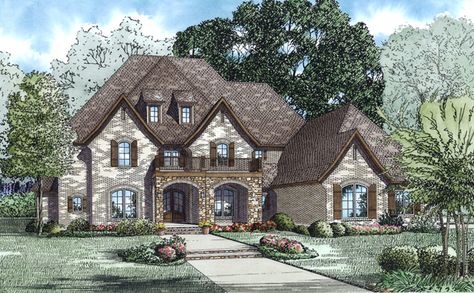 from houseplansandmore.com 5 Bed House, European Style Homes, European House Plans, European House Plan, Monster House Plans, European House, House Beds, Good House, Best House Plans