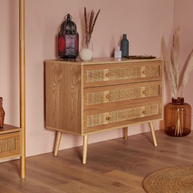 Rattan Bedroom, Wicker Dresser, Clothes Cabinet, Wicker Bedroom, Bedroom Drawers, Rattan Weave, Furniture Bedside Table, Storage Stool, Gold Handles