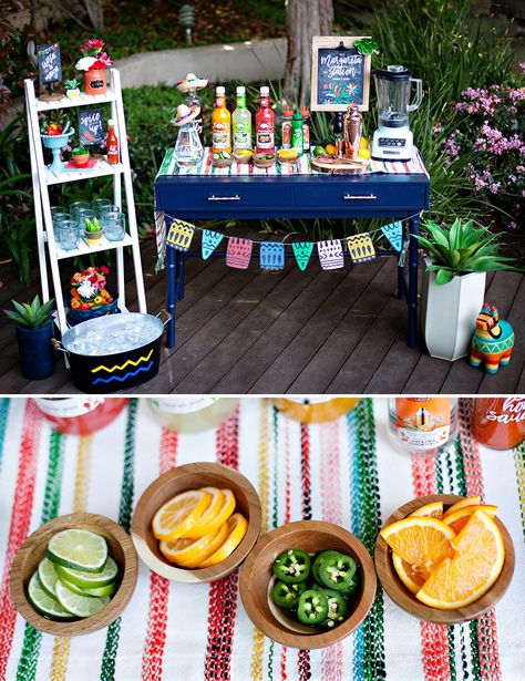 5 Tips for Styling a Margarita Station + Free Printables // Hostess with the Mostess® Tequila Station Party Ideas, Margarita Drink Station Ideas Party, Margarita Drink Station, Baby Shower Margarita Bar, Margarita Station Ideas, Margarita Bar Set Up, Margarita Bar Ideas Parties, Taco Margarita Party, Make Your Own Margarita Bar