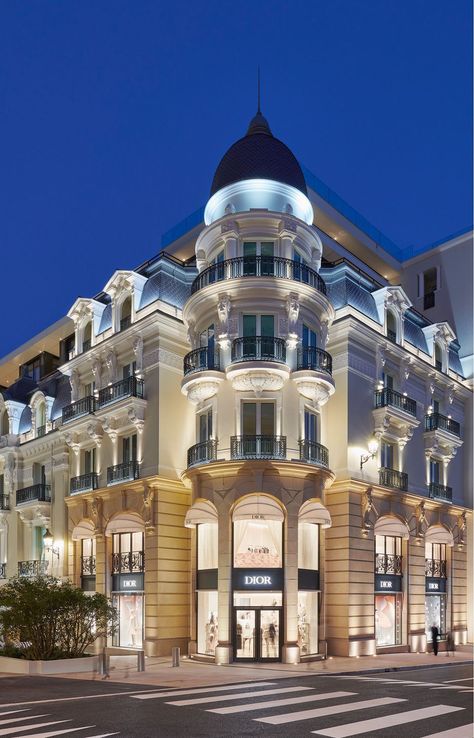 CHRISTIAN DIOR NEW BOUTIQUE IN MONACO European Buildings Architecture, Chanel Building, Dior Building, Dior House, Boutique Building, House Of Chanel, England House, Majestic Hotel, Classical Building