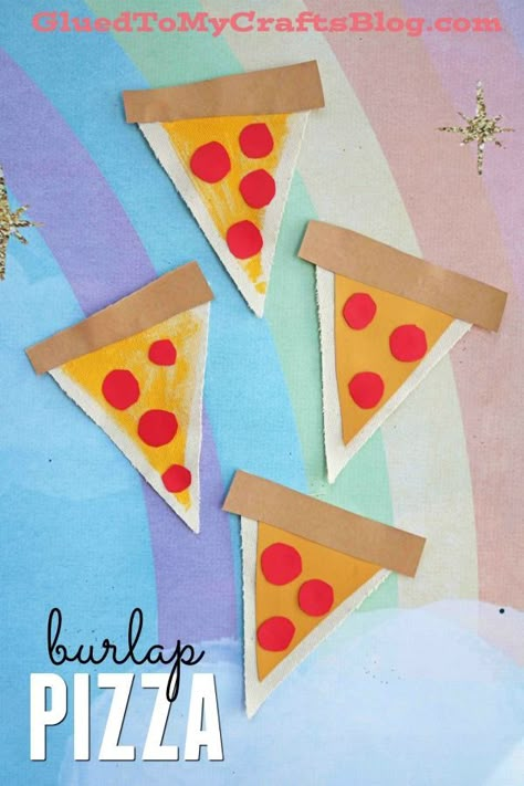 Crafts For Triangle Shape, Triangle Pizza Craft Preschool, Shapes Craft For Preschool, Food Art And Craft For Preschool, Triangle Shape Crafts For Preschool, Pizza Craft For Preschool, Triangle Art Preschool, Triangle Art For Toddlers, Triangle Activity For Preschool