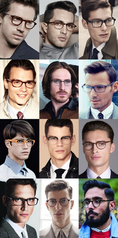 Men’s Spectacles/Glasses Guide | FashionBeans Men With Glasses, Styles Of Fashion, Mens Eye Glasses, Glasses Guide, Glasses For Your Face Shape, Mens Glasses Fashion, Lookbook Inspiration, Ray Ban Sunglasses Sale, Mens Frames