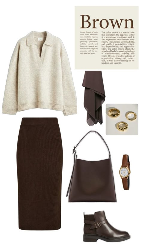 Brown aesthetic🤎 Christian Outfits Modesty, Brown Skirt Outfit, Brown Hijab, Modest Winter Outfits, Trendy Outfit Inspo, Hijabi Outfit, Modesty Outfits, Muslim Outfits Casual, Smart Dressing