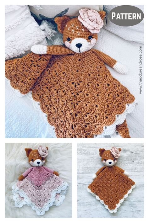 Baby Security Blanket Crochet Pattern, Diy Crochet Lovey Free Pattern, Crochet Fox Security Blanket Free Pattern, Fox Blanket Crochet Pattern Free, Crochet Lovey Patterns Free, Crochet Lovey Blanket Free Pattern, Knit Lovey Pattern Free, Crochet Fox Lovey Free Pattern, Deer Lovey Crochet Free Pattern