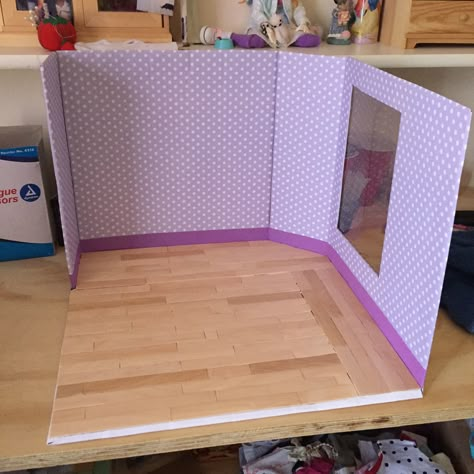 Barbie Bedroom Ideas Diy Doll Furniture, Barbie Doll Bedroom Ideas, Barbie Doll Diorama, Diy Barbie Room, Barbie Doll Room, Diy Doll Room, Dollhouse Furniture Tutorials, Cardboard Dollhouse, Barbie Bedroom