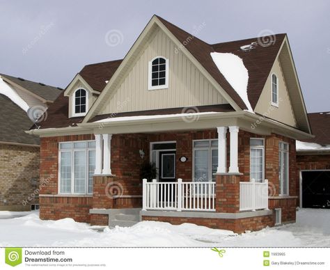 Small Suburban House Royalty Free Stock Photo - Image: 1993965 Small Suburban House, Living In A Small House, Smaller Houses, House In Winter, Cottage Tiny House, Small House Living, Large Garage, Small Bungalow, Cottage Plans