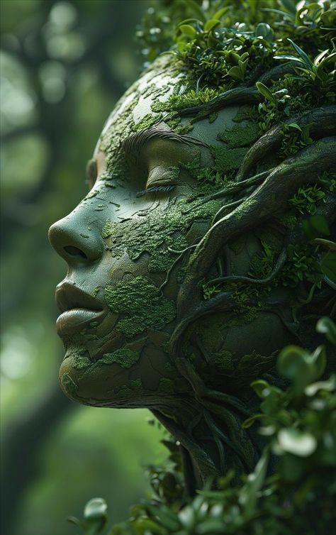 Forest Homes, Tree Spirits, Nature Goddess, Tree Spirit, Earth Goddess, Forest Spirit, Fantasy Forest, Oak Trees, Forest Creatures