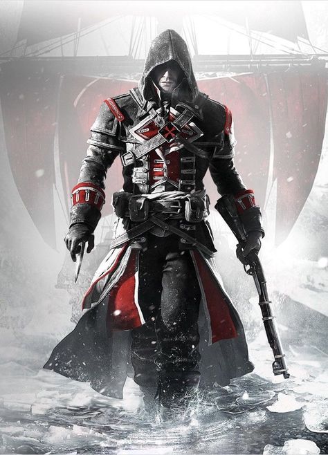 Shay Cormac, Assassins Creed Rogue, Assassins Creed, A Man, Red, Black