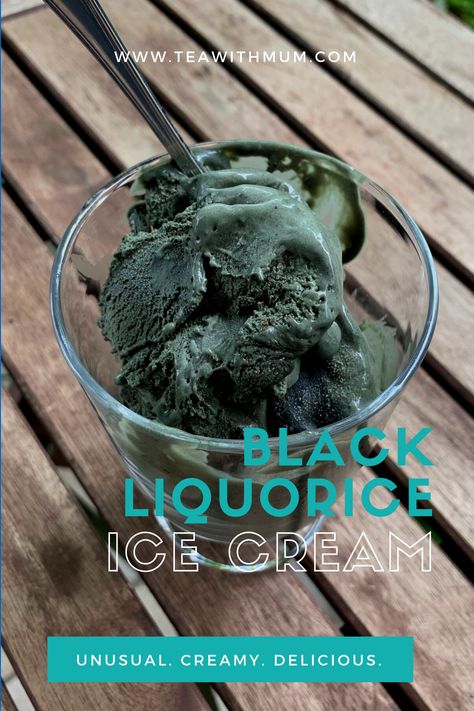 Recipe for black liquorice ice cream/black licorice ice cream. Unusual. Creamy. Delicious. A great Summer treat, not just for liquorice lovers. Get the recipe now! Check out our other ice cream and sorbet recipes. Recipes Using Black Licorice, Licorice Ice Cream Recipe, Black Licorice Ice Cream, Liquorice Recipes, Black Liquorice, Licorice Ice Cream, Unusual Dessert, Unique Ice Cream Flavors, Ice Cream Making