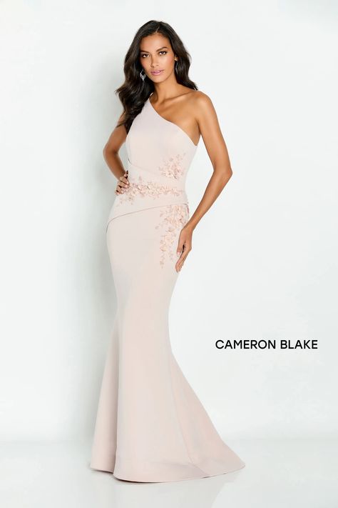 Cameron Blake #CB142. Description: . Details: Fabric: Heavy Stretch Crepe;Length: Long;Neckline: Asymmetric;Silhouette: Trumpet;Sleeve Type: Sleeveless;Special Features: Shawl Included;Waistline: Natural Gown Couture, Cameron Blake, Mother Of The Bride Dresses Long, Mother Of Groom Dresses, One Shoulder Gown, Couture Candy, Asymmetrical Neckline, Mermaid Skirt, Mermaid Gown