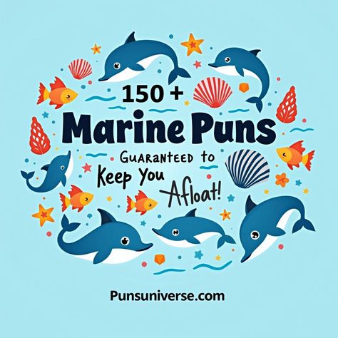 Dive into a sea of laughter with our collection of 150+ Marine Puns that will surely keep you afloat! Whether you're feeling fintastic or just need a splash of humor, these puns will make waves at your next gathering. So, grab your sailor hat and let the laughter flow! 🌊🤣 #puns #marinehumor #funnyquotes #oceanlife #punnybusiness #laughtertherapy #wordplay Sea Puns, Swimming Puns, Rain Puns, Brain Puns, Ocean Puns, Marines Funny, Fish Puns, Laughter Therapy, Animal Puns