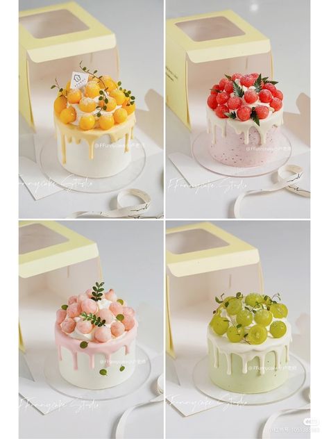 Fruit Cream Cake, Fruit Cake Design, Fruit Cream, Tiny Cakes, Mango Cake, Buttercream Cake Decorating, Basic Cake, Beautiful Cake Designs, Custom Birthday Cakes