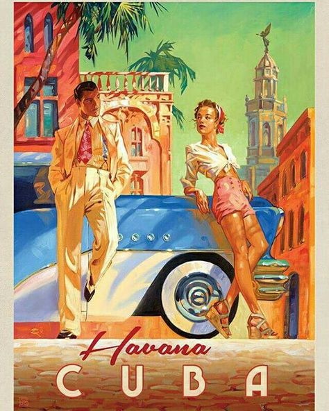 Kai Carpenter, Stare Reklamy, Arte Pin Up, Cuba Havana, Anderson Design Group, Classic Poster, Deco Poster, Lambada, Retro Travel Poster