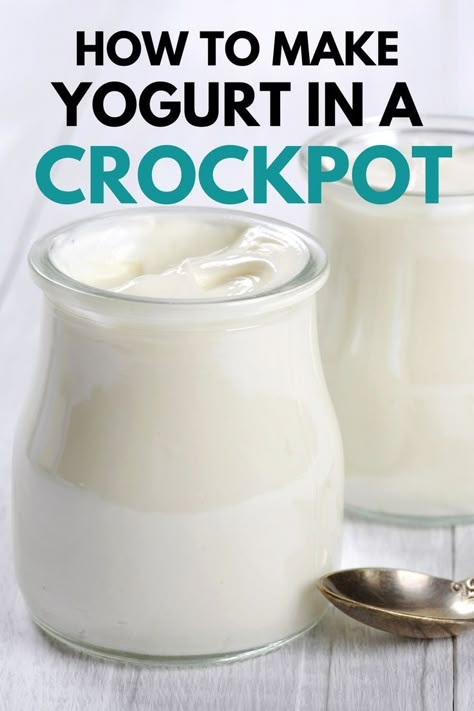 This is such an easy homemade yogurt recipe - and it really works! Learn how to make homemade yogurt in your slow cooker. You will love the savings you get by learning how to do this! Yogurt In The Crockpot, Homemade Yogurt Crockpot, How To Make Yogurt In A Crockpot, Homemade Greek Yogurt Crock Pot, Diy Greek Yogurt Instant Pot, Making Yogurt In Instant Pot, Crock Pot Yogurt, Homemade Cheeses, Homemade Yogurt Recipes