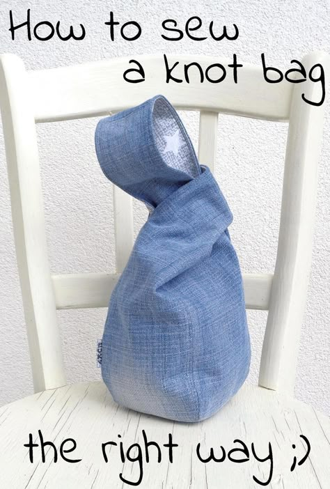 Wristlet Bag Pattern, Japanese Wrist Bag, Japanese Knot Bag Sewing Pattern, Japanese Knot Bag Tutorial Video, Wrist Bags Purses, Knot Bag Tutorial, Knot Bags, Sew Small Bag, Knot Bag Pattern