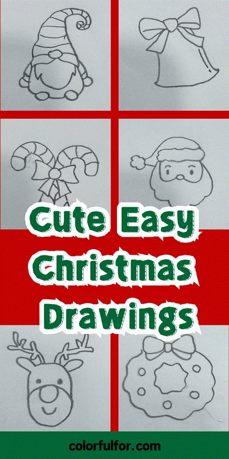 Transform your bullet journal with these realistic yet easy Christmas sketches! Perfect blend of cute and simple holiday drawings that anyone can create. Great for decorative spreads and seasonal art! Drawing A Christmas Tree Easy, Diy Christmas Drawings Easy, Easy To Draw Christmas Pictures For Kids, Simple Christmas Drawings For Kids, Holiday Drawings Easy, Christmas Sketch Ideas Simple, Step By Step Drawing Christmas, Easy Christmas Pictures, Step By Step Christmas Drawings