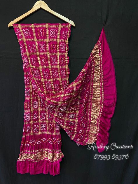 Pure Gazi Silk Bandhani Gaji Ghatchola Checks Dupatta Pure gaji silk fabric Handmade bandhej Approx 2.5 mtr length Original ghatcha best quality Dispatch Time 10-15 working days. Bandhani Duppata, May 5, Silk Fabric, Checks, Pure Products, Silk, The Originals, 10 Things, Fabric