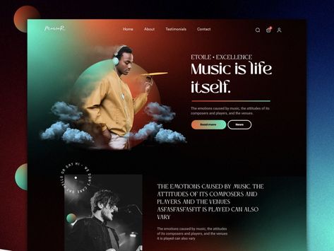 Music Landing Page by Emon Pixels for Ui Sharks on Dribbble Music Landing Page, Podcast Landing Page, Music Website Design Inspiration, Music Website Design, Music Website, Musician Website, Dj Website, Music Player App, Music Land