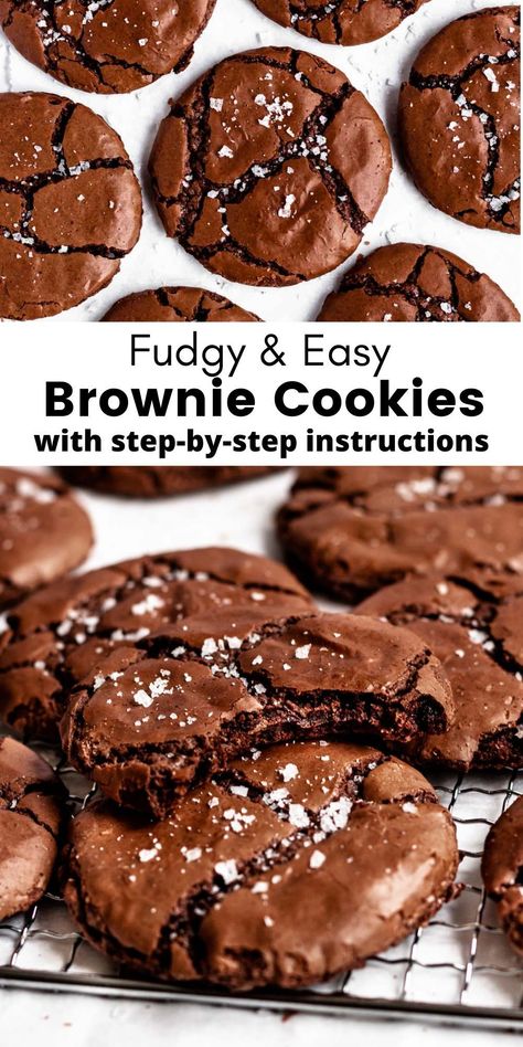 Easy Brownie Cookies, Fudge Brownie Cookies, Holiday Recipes Christmas Desserts, Best Ever Chocolate Cake, Small Chocolate Cake, Simple Chocolate Chip Cookie Recipe, Easy Brownie, Cookie Brownie Recipe, Brownies Cookies