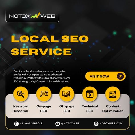 Elevate your local business with expert Local SEO services! From Keyword Research to Technical SEO, we’ve got you covered. Ready to boost your local search revenue? 🚀 Contact us today! 👉 Visit our website or DM us for collaboration. Let's get started! 📱 +91 9024486018 🌐 @notoxweb #LocalSEO #SEOservices #KeywordResearch #OnPageSEO #OffPageSEO #TechnicalSEO #ContentOptimization #SmallBusinessGrowth" Technical Seo, Small Business Growth, Google My Business, Local Seo Services, Keyword Research, On Page Seo, Seo Optimization, Local Seo, Local Business