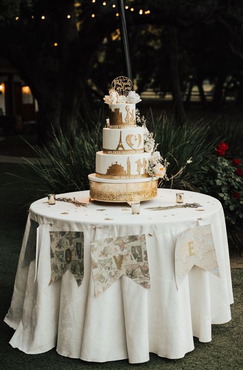 Travel Wedding Cake, Wedding Cake Theme, Travel Inspired Wedding, Weddings Elegant, Travel Cake, The Wedding Cake, Details Photography, Wedding Cake Table, Travel Theme Wedding