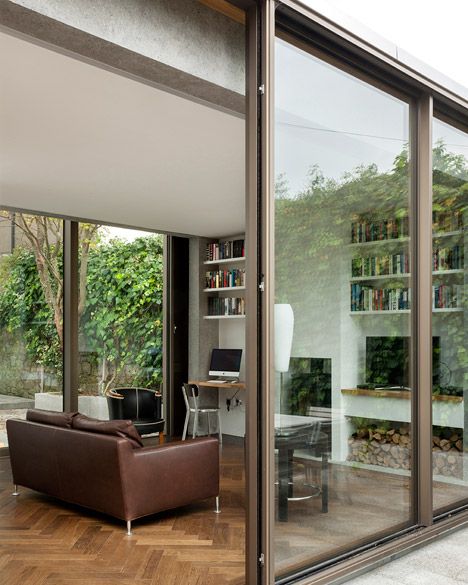 Sliding Doors Exterior, Aluminium Windows And Doors, Interior Design Per La Casa, Anodised Aluminium, House Extension Design, Period Property, Window Color, Glass Walls, Sliding Doors Interior