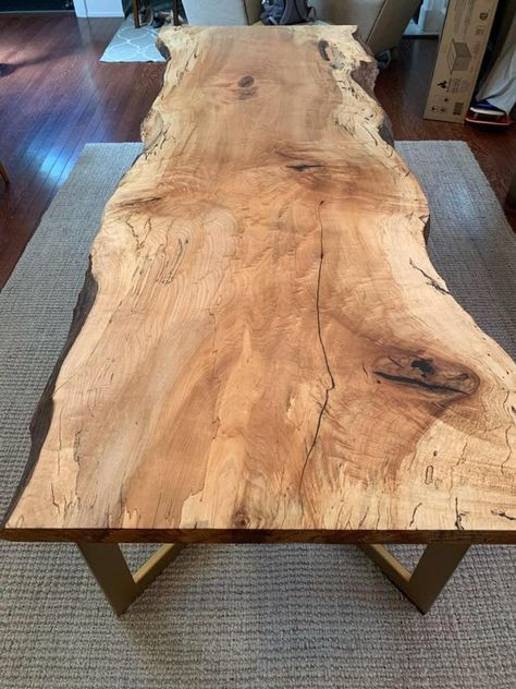 Spalted Maple Dining Table, Natural Edge Table, Live Edge Bar, Makers Studio, Maple Dining Table, Live Edge Design, Floating Shelves Bathroom, Slab Table, Live Edge Dining Table