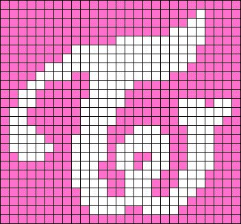 Twice Crochet Pattern, Twice Alpha Pattern, Crochet Grid Patterns Kpop, Kpop Pixel Art Grid, Kpop Alpha Pattern, Kpop Tapestry, Logo Twice, Kpop Keychain, Crochet Grid