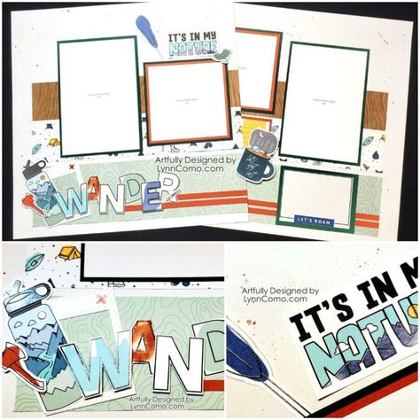 Camping Scrapbook Layouts, Alaska Scrapbook, Camping Scrapbook, Scrapbook Pages Ideas, Scrapbooking Idea, Stamping Crafts, Scrapping Ideas, Ctmh Layouts, Heart Ideas