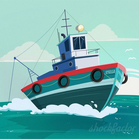 Fishing Boat Cartoon Illustration  #cartoon #comic #boat #fishing #gonefishing #vessel #illustration #sea #ocean #ship   Blog |  dietmar höpfl - stock vector logo design Ship On The Sea Drawing, Ship Illustration Vector, Vessel Illustration, Fishing Boat Illustration, Fishing Boat Drawing, Boats Illustration, Cartoon Boat, Fishing Ship, Sea Cartoon