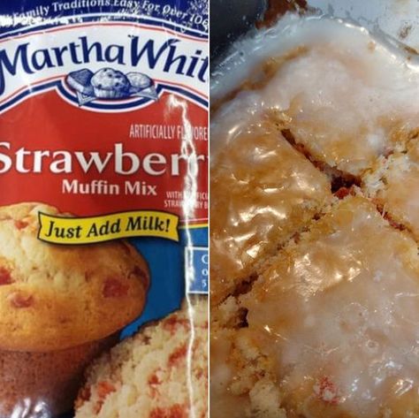 Recipes on a budget | Ohmygoodness.....I took one packet of this Martha White Strawberry Muffin mix, mixed as directed | Facebook Martha White Muffin Mix, Muffin Mix Recipe, Strawberry Muffin, Mama Cooking, Martha White, Chocolate Pie Recipes, Strawberry Muffins, White Strawberry, Dump Meals