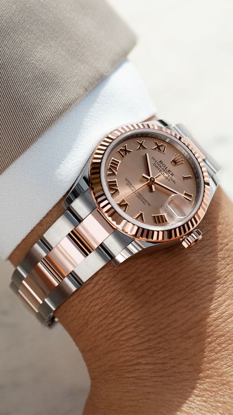 Rolex Datejust Rose Gold, Rolex Date Just 31 Mm, Rolex Rose Gold Women, Datejust 31 Mm On Wrist, Rolex Watches Women Classy, Rolex Watches Women Rose Gold, Rolex Datejust 31 Women, Rolex Prices, Omega Ladies