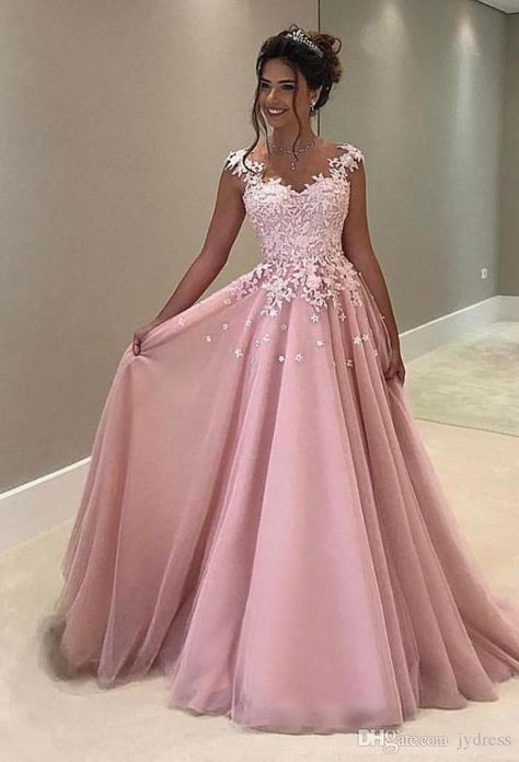 Gaun Tulle, Sukienki Maksi, Prom Dresses Long Pink, Pink Evening Dress, Simple Prom Dress, 파티 드레스, Pink Prom Dress, Lace Prom Dress, Gowns For Girls