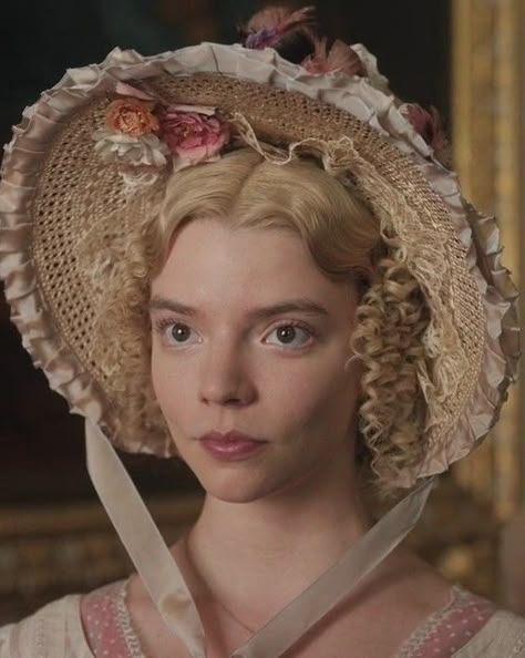 Emma. 1800s Makeup, Emma Costumes, Bridgerton Oc, Emma Movie, Emma 2020, Emma. 2020, Anya Joy, Emma Woodhouse, Emma Jane Austen