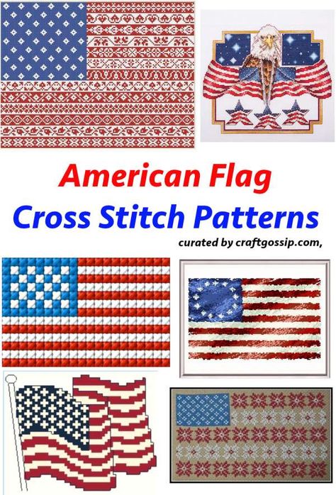 Flag Cross Stitch Patterns Free, American Flag Cross Stitch Pattern, Cross Stitch American Flag, Free Patriotic Cross Stitch Patterns, Flag Cross Stitch Pattern, Patriotic Cross Stitch Patterns, American Flag Cross, Stitch Items, Flag Cross Stitch