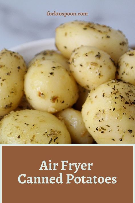 Air Fryer Canned Potatoes - Fork To Spoon Air Fryer Canned Potatoes, Recipes Using Canned Potatoes, Canned Potatoes Recipes Side Dishes, Canned Potatoes Recipes, Can Potatoes Recipes, Canned Potatoes, Frozen Potatoes, Potato Recipes Side Dishes, Air Fry Recipes