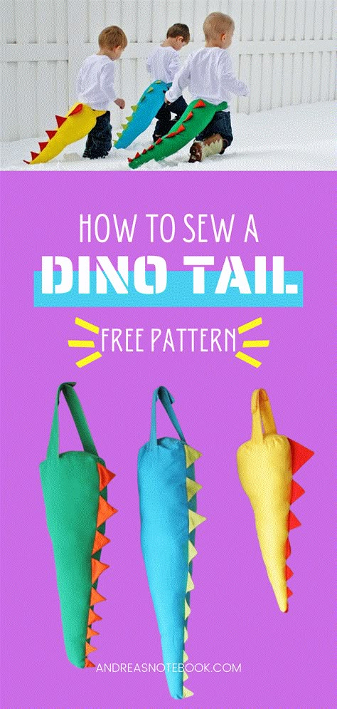 Dinosaur Tail Pattern, Diy Dinosaur Costume, Tail Tutorial, Costume Dinosaure, Kids Dinosaur Costume, Dino Tails, Rex Costume, Dinosaur Tails, Dino Costume