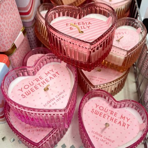 Meri / Ohtargetbullseyespot on Instagram: “Heart candles $3 . . #ohtargetbullseyespot #dollarspot #dollarspotfinds #target #bullseyeplayground #bullseye #targetshopping #heartcandle” Valentine Aesthetic, Heart Candles, Aesthetic Place, Shoujo Girl, Instagram Heart, Cherry Baby, Coquette Girl, Heart Candle, Pink Skin