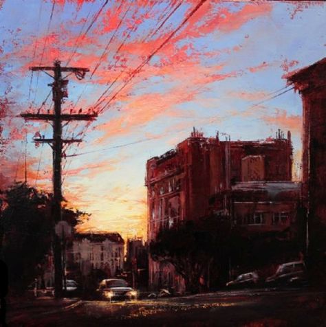 Lindsey Kustusch, Urban Painting, Arte Peculiar, Abstract City, City Painting, Cityscape Art, Cityscape Painting, City Street, City Living