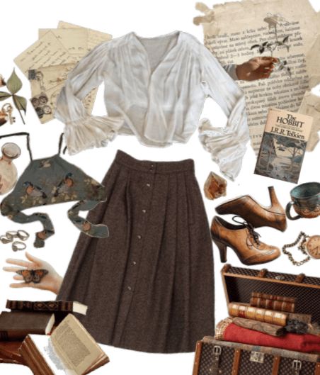 The Hobbit Outfit Ideas, Lotr Aesthetic Outfit, Hobbit Outfit Ideas, Herbology Aesthetic Outfit, Hobbit Outfit Aesthetic, Hobbit Cottagecore, Hobbit Core Fashion, Modern Hobbit Fashion, Hobbit Clothing