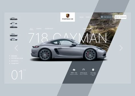 Landing page for porsche minimalism speed web-deisgn mobile app user inteface user experience ui/ux Interactive Web Design, Car Ui, Car Advertising Design, Instagram Design Creative, Ui Design Website, Cool Car Pictures, Web Project, Car Advertising, Instagram Design